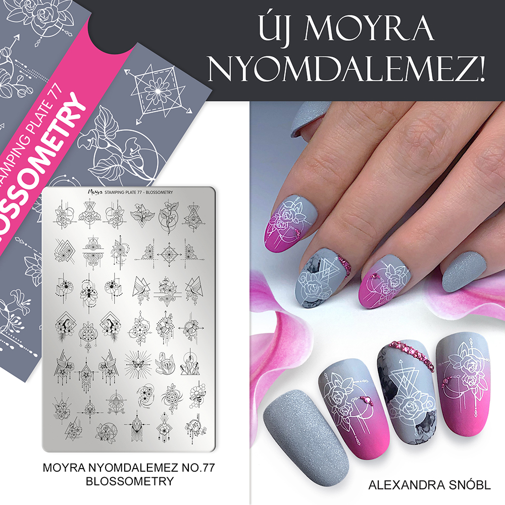 Moyra körömnyomda lemez No. 77 Blossometry