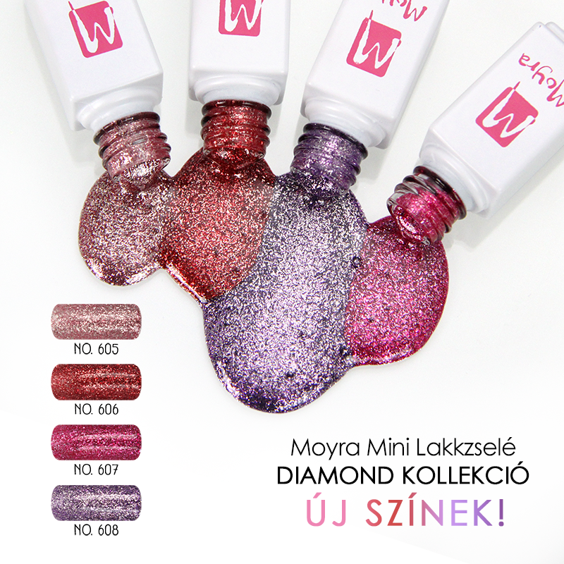 4 új káprázatosan csillogó árnyalat! Moyra mini lakkzselé - DIAMOND KOLLEKCIÓ