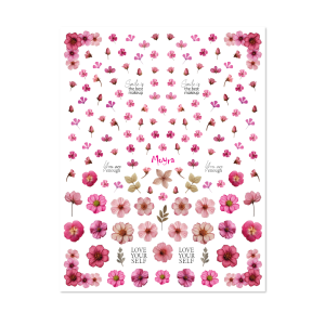 Moyra Vizes matrica válogatás No. 15 Dried flowers Pink