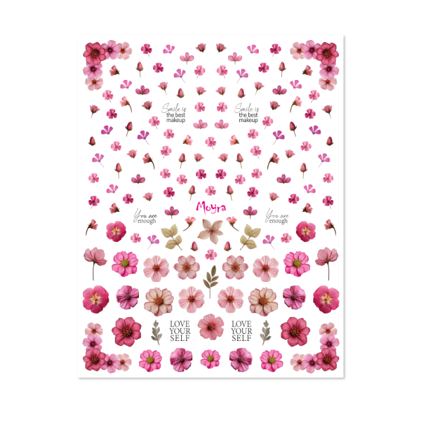 Moyra Vizes matrica válogatás No. 15 Dried flowers Pink