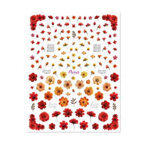 Moyra Vizes matrica válogatás No. 16 Dried flowers Red