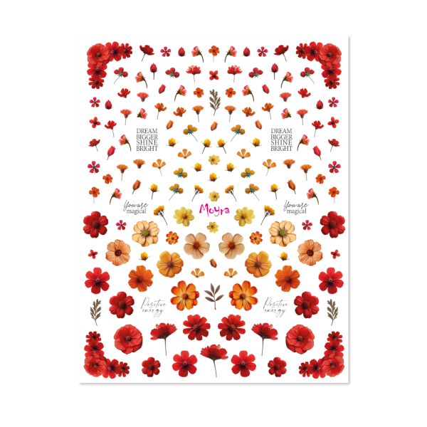 Moyra Vizes matrica válogatás No. 16 Dried flowers Red