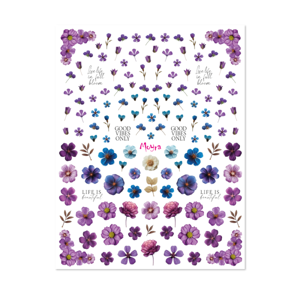 Moyra Vizes matrica válogatás No. 17 Dried flowers Purple