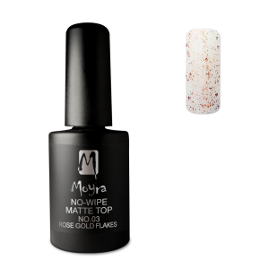 Moyra fixálásmentes matt fedőzselé No. 03 Rose gold flakes