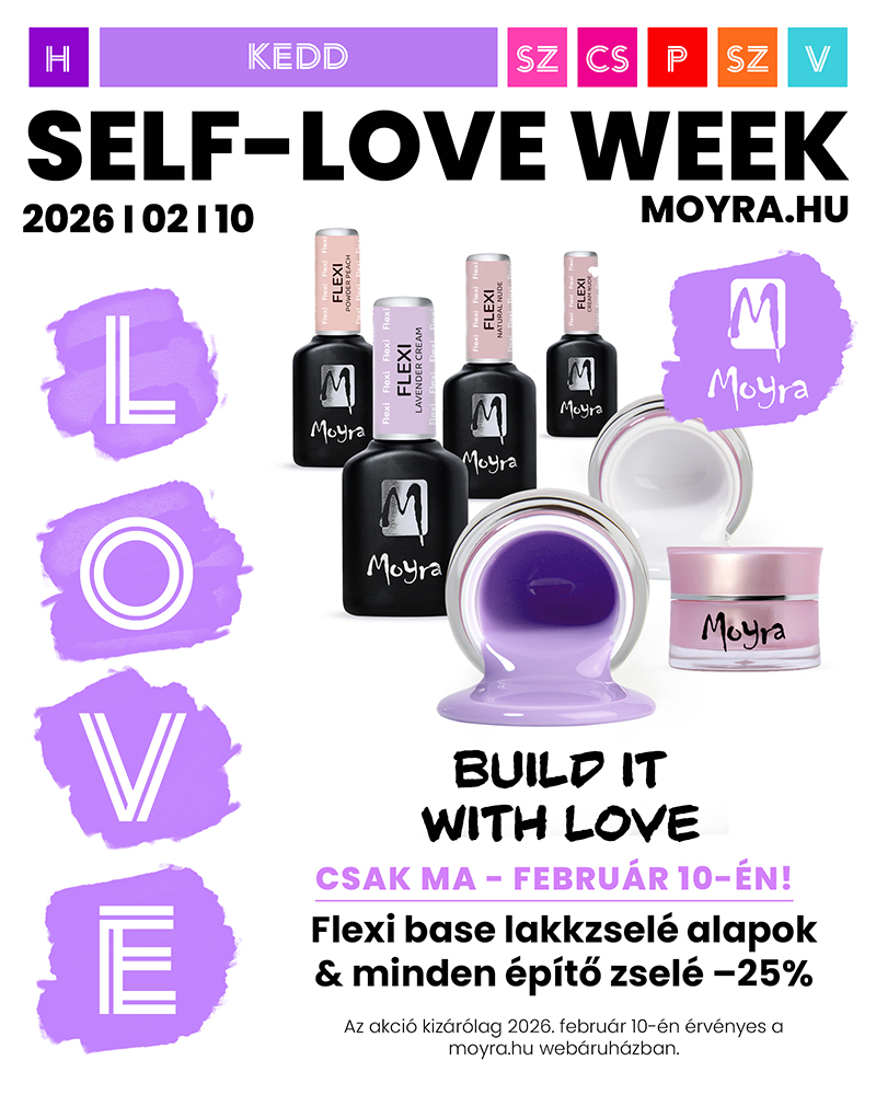 CSAK MA! Moyra Base Love –25% kedvezmény Flexi lakkzselé alapokra és építő zselékre